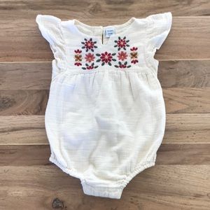 Old Navy Cream Floral Romper 6-12 Months